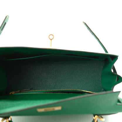 Hermes Epsom Kelly Sellier 28 Vert Vertigo 5 of 11