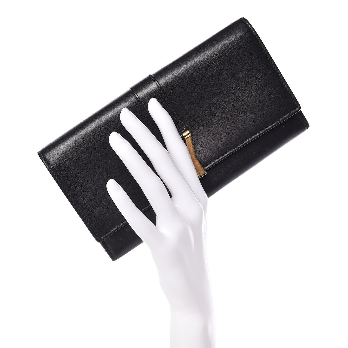 Calfskin Classic Y Ligne Clutch Black