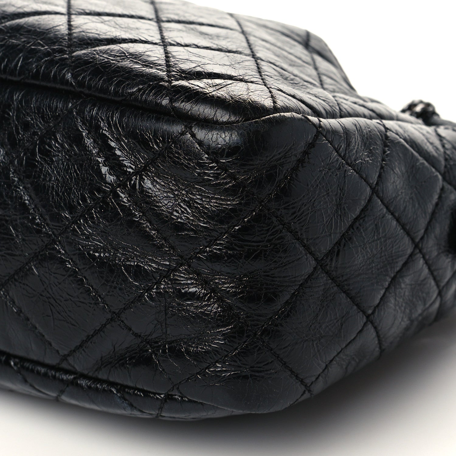 Chanel Metallic Aged Calfskin Quilted Medium Reissue Camera Case Black 8 of 9