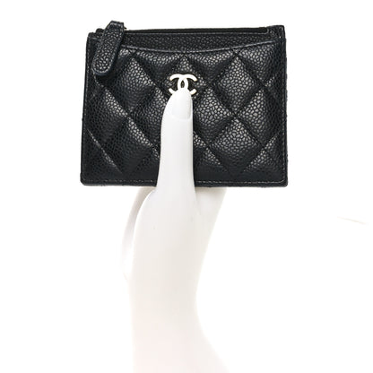 Chanel Caviar Quilted CC Zip Card Holder Black 2 of 7