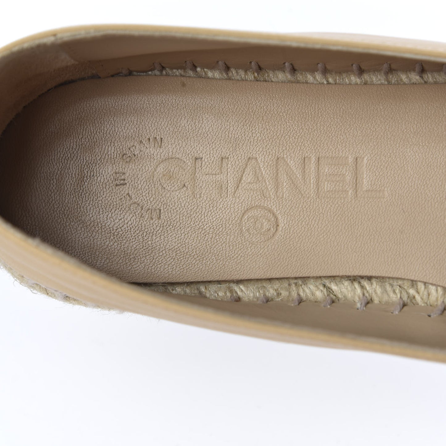 Lambskin CC Espadrilles 39 Beige Black