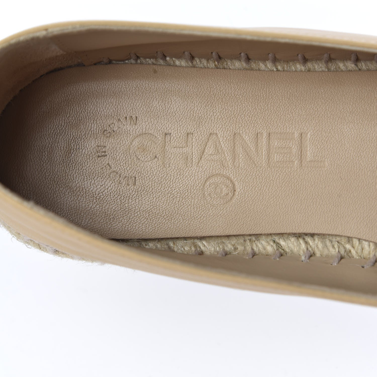 Chanel Lambskin CC Espadrilles 39 Beige Black 7 of 11