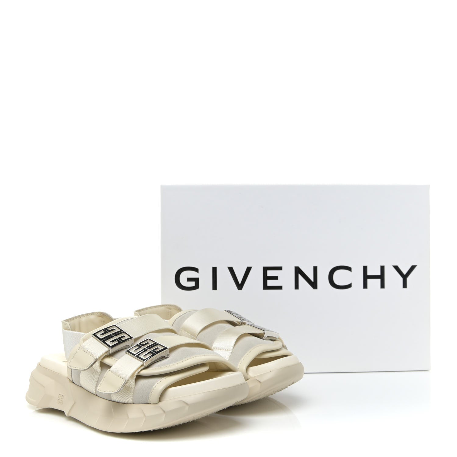 Givenchy Calfskin Rubber Marshmallow Strap Sandals 37 Off White 13 of 13
