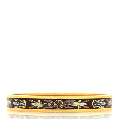 Hermes Enamel Printed Narrow Dreamcatchers Bracelet 65 Black 3 of 5