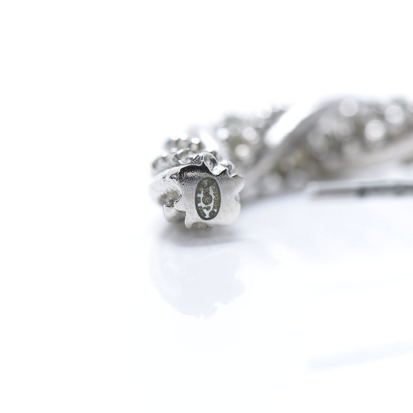 Crystal Twist CC Hoop Earrings Silver