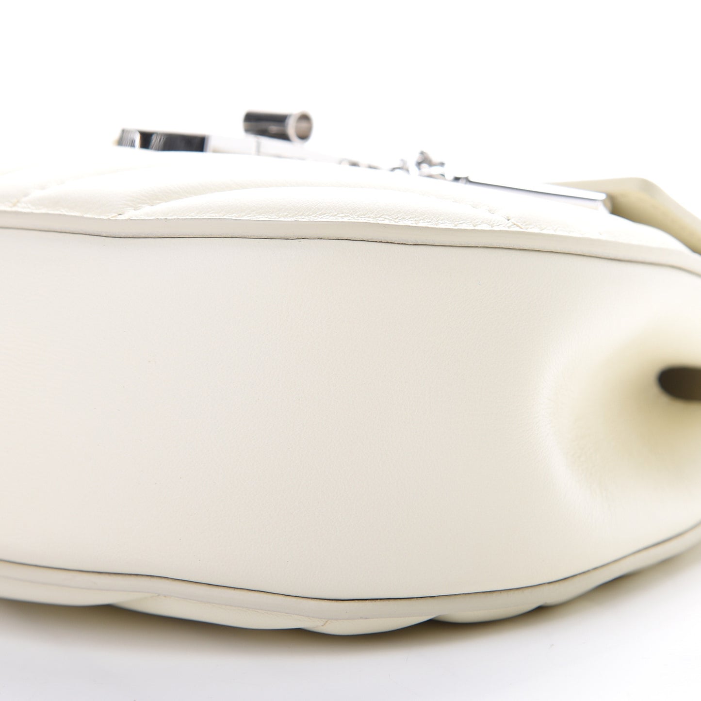 Calfskin Quilted Mini Drew Bijou Shoulder Bag Natural White