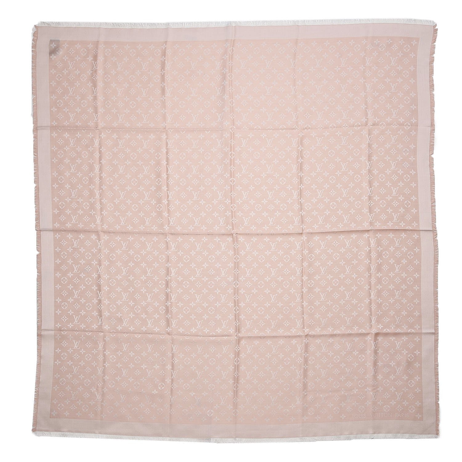 Louis Vuitton Silk Wool Monogram Denim Shawl Rose 1 of 4