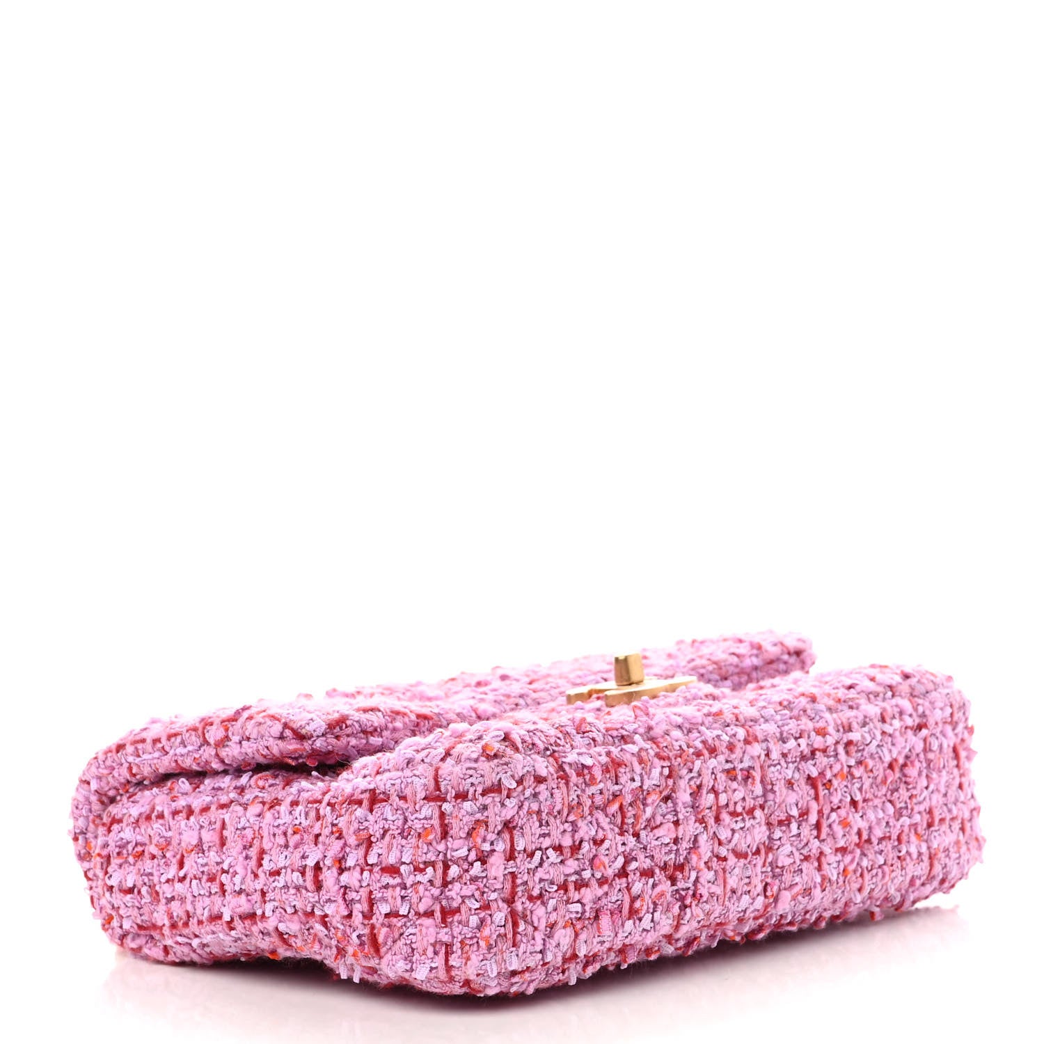 Chanel Tweed Enamel Quilted Mini Pending CC Square Flap Light Purple Pink Red 4 of 10