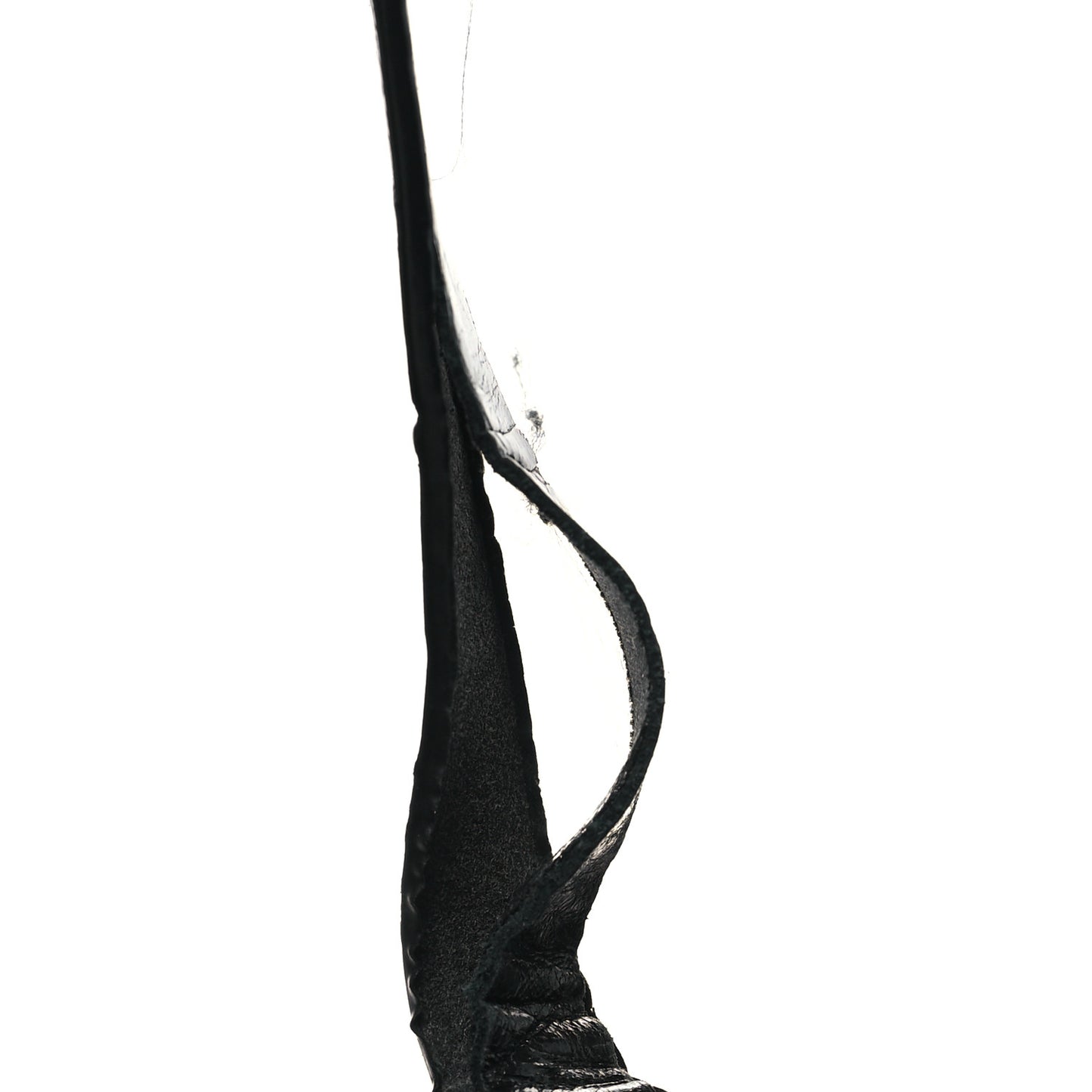 Calfskin Crocodile Embossed Large Cut Out Shoulder Bag Black