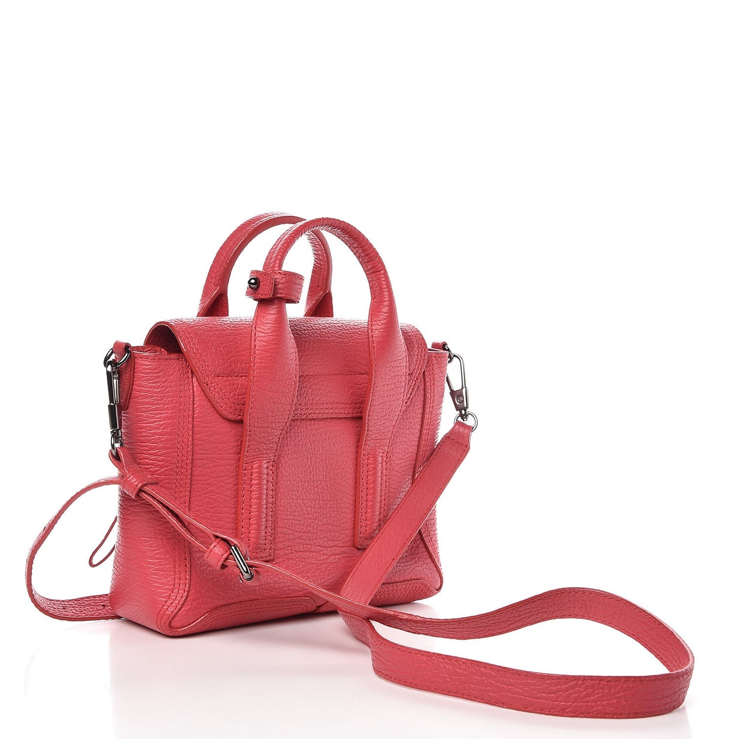 3.1 Textured Calfskin Mini Pashli Satchel Raspberry
