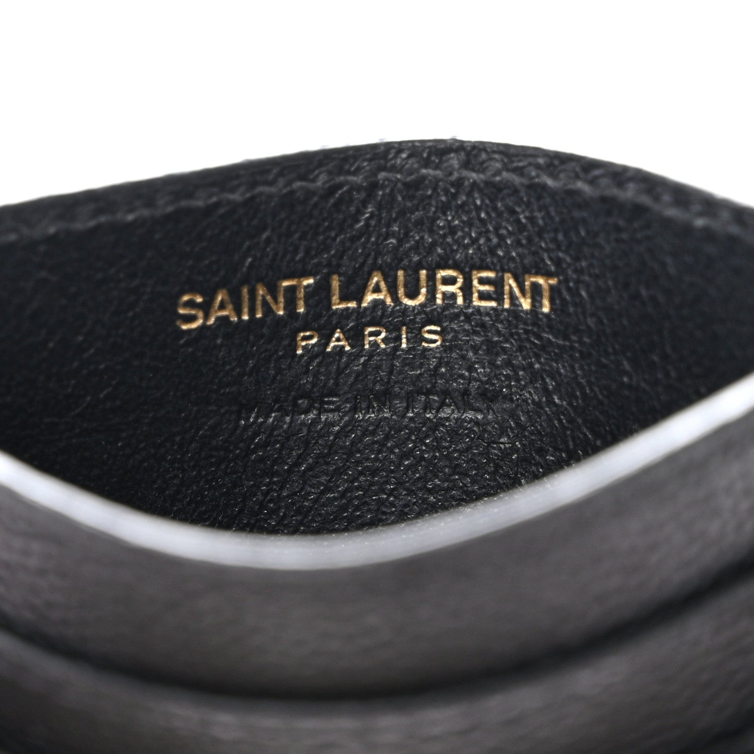 Saint Laurent Grain De Poudre Matelasse Chevron Monogram Credit Card Case Black 6 of 8