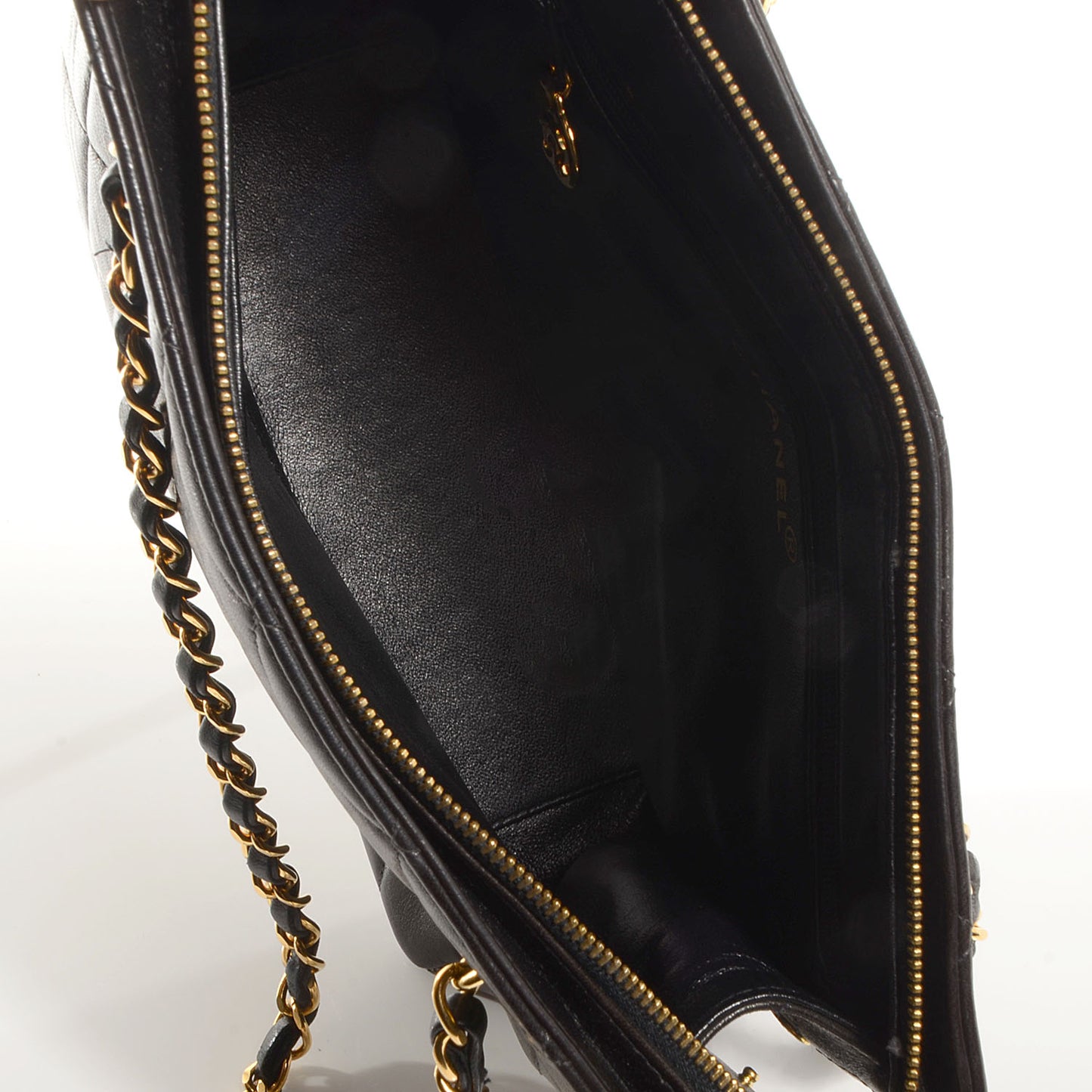 Lambskin Quilted Shoulder Bag Black