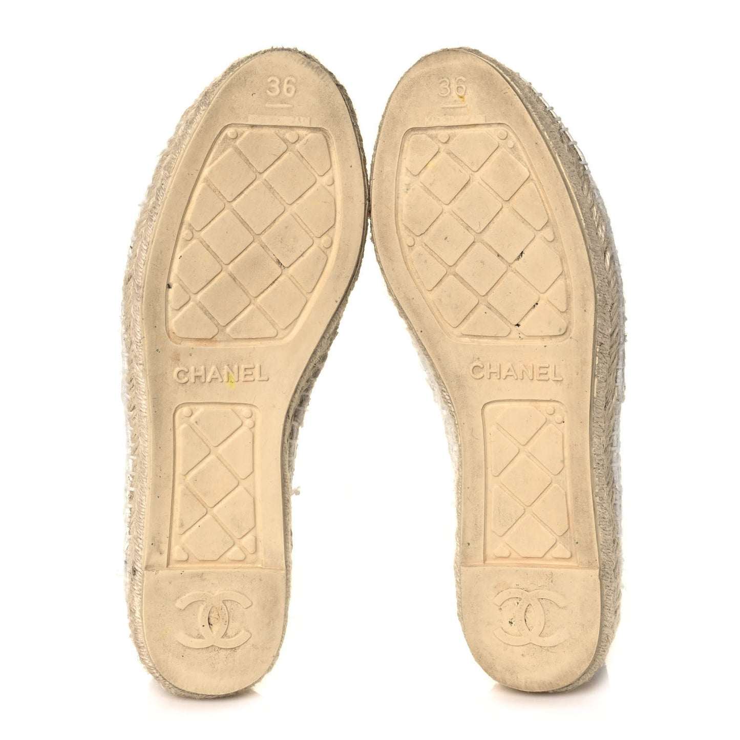Tweed Patent CC Espadrilles 36 White