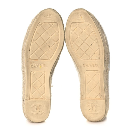 Chanel Tweed Patent CC Espadrilles 36 White 5 of 11