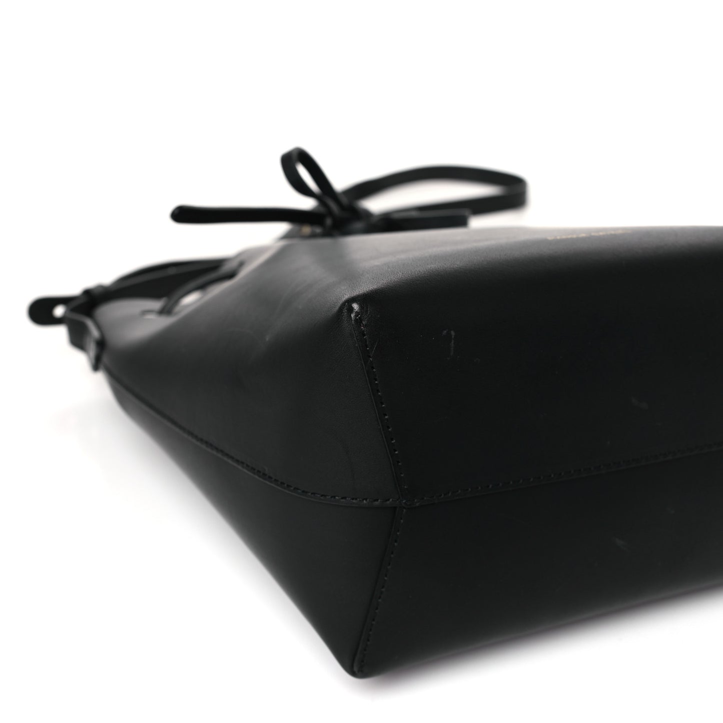 Vegetable Tanned Calfskin Mini Bucket Bag Black Dolly