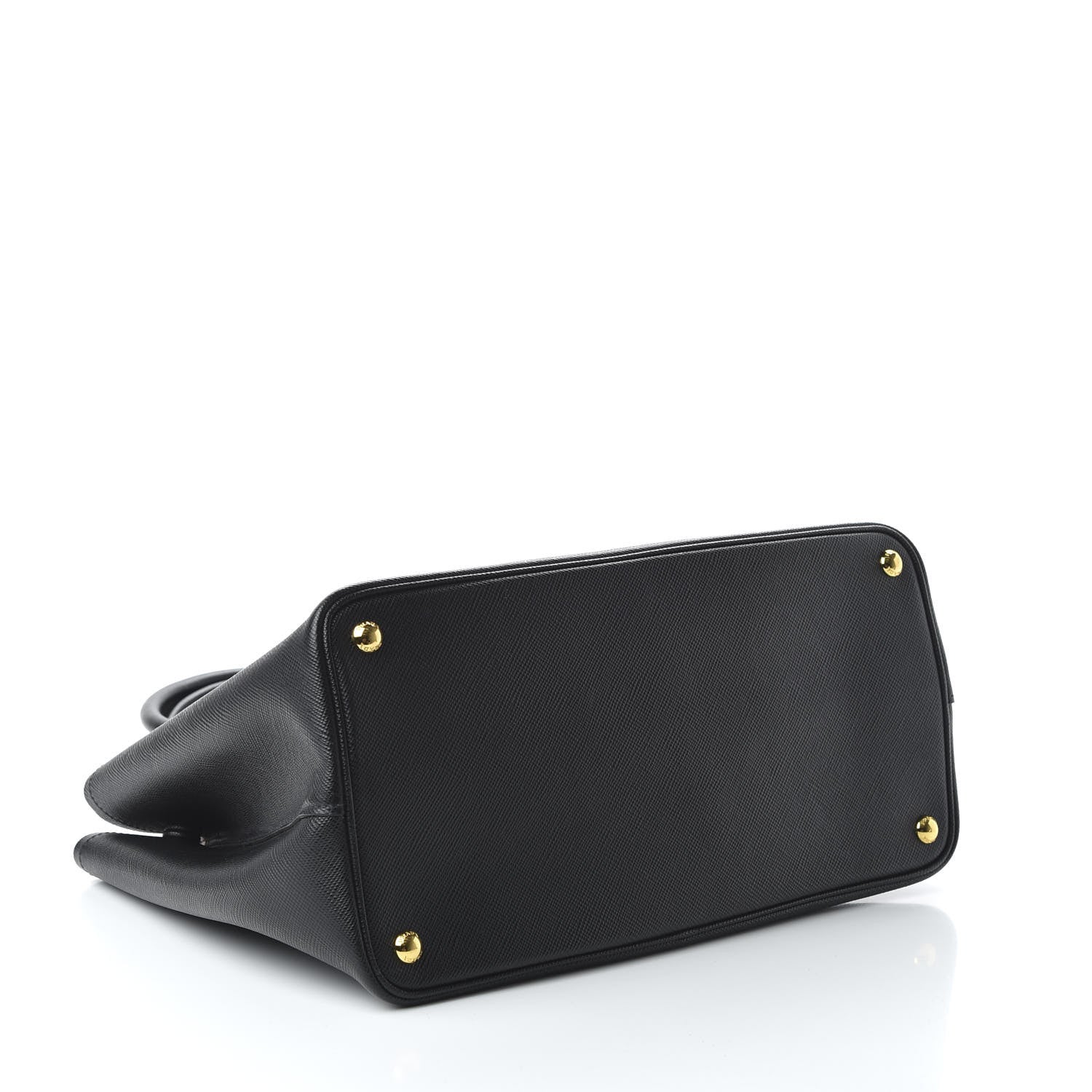 Prada Saffiano Cuir Large Double Bag Black Mughetto 4 of 9