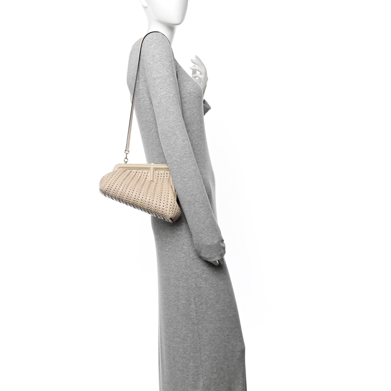 Fendi Vitello Grace Intreccio Nappa Small Fendi First Poudre 2 of 10