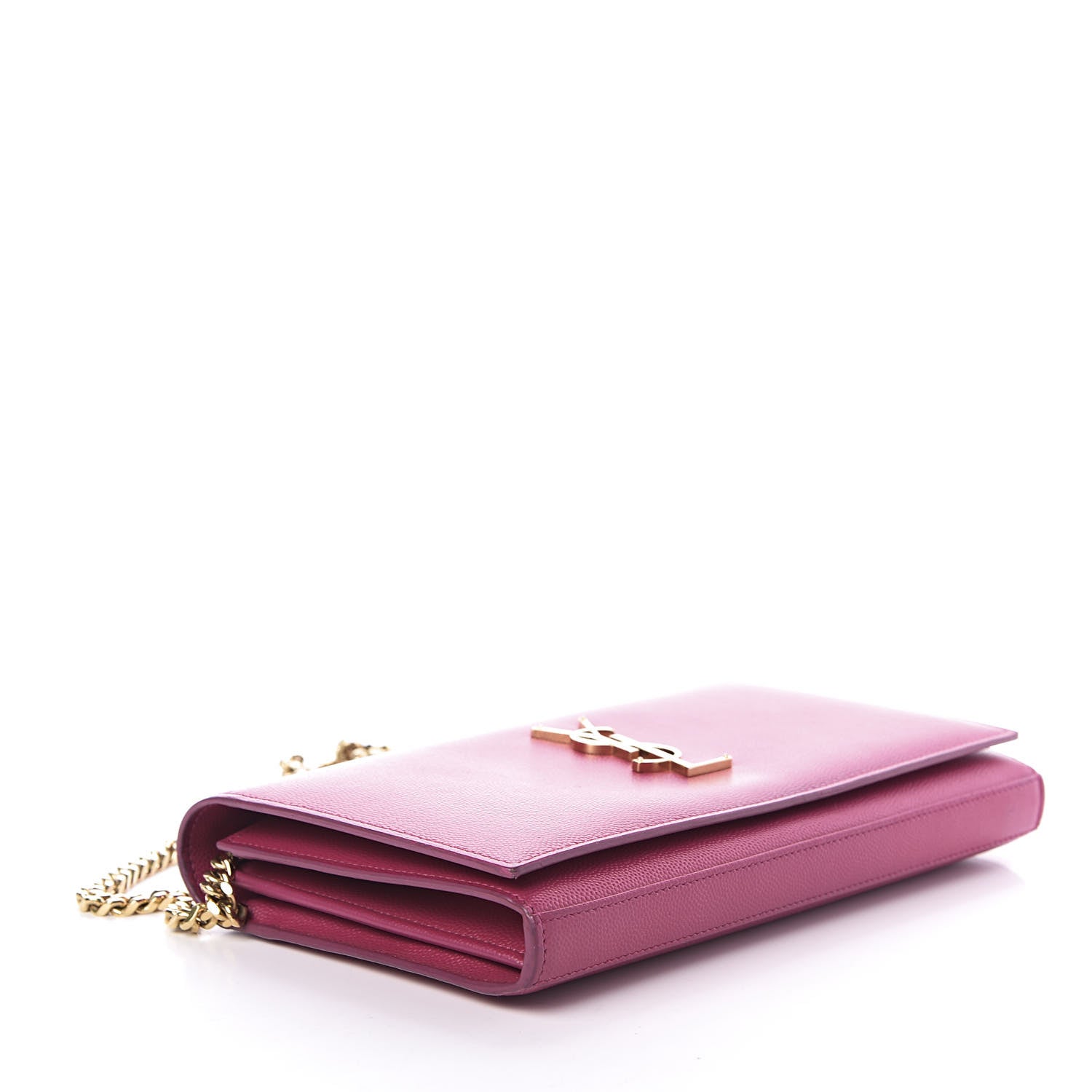 Saint Laurent Grain De Poudre Medium Monogram Kate Satchel Lipstick Fuchsia 4 of 9