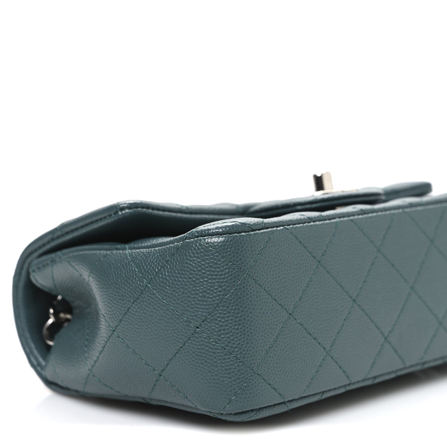 Caviar Quilted Mini Rectangular Flap Dark Green
