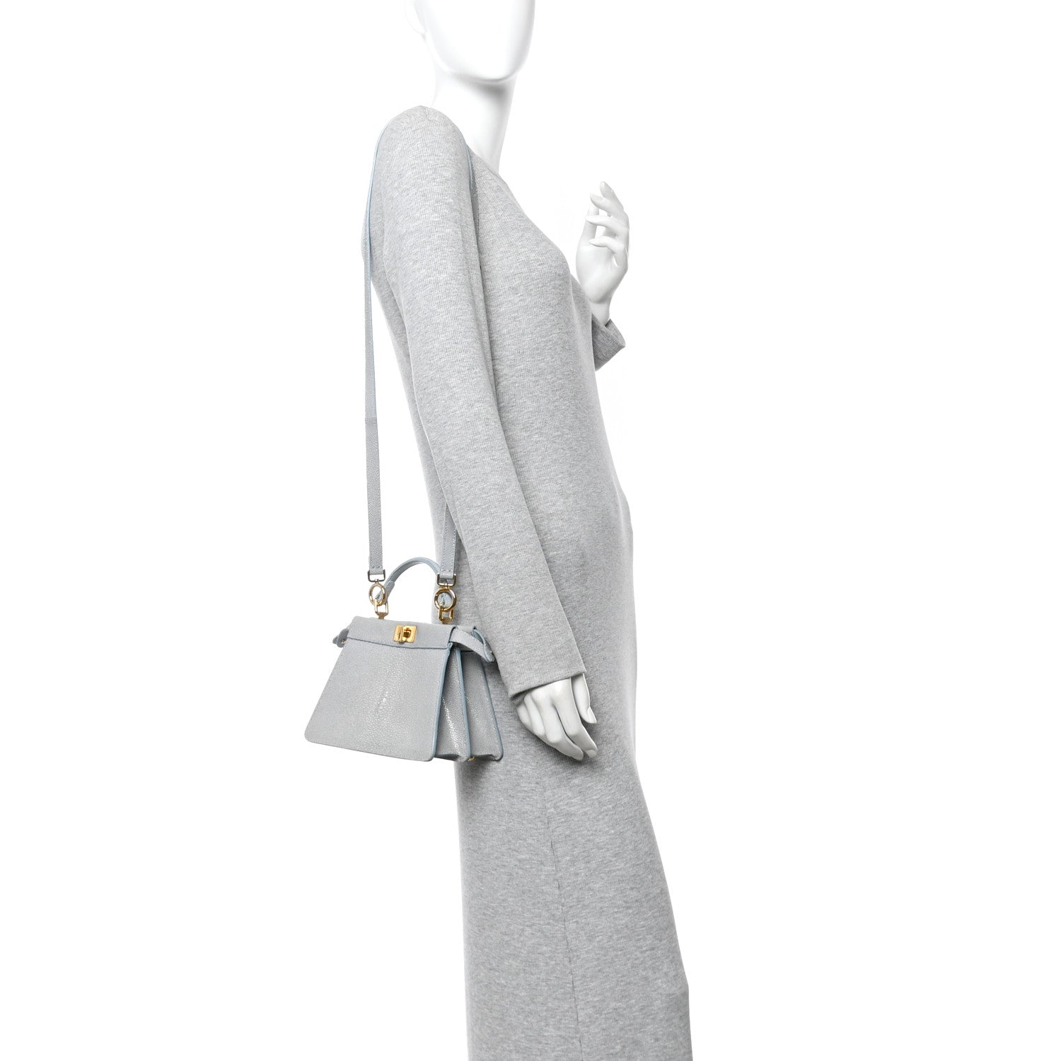 Fendi Stingray Shiny Nappa Petite Peekaboo I SEE U Satchel Anice 2 of 15