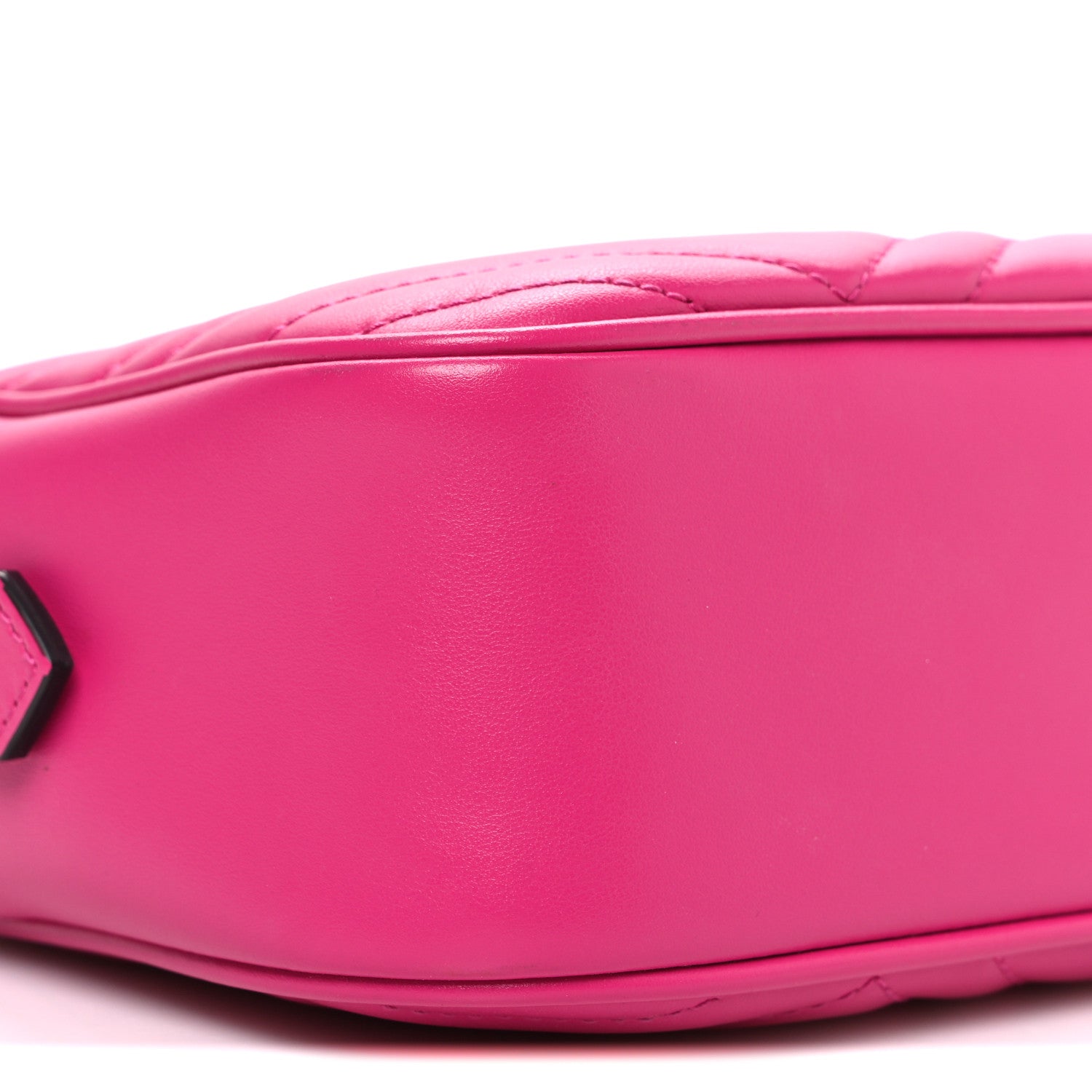 Gucci Calfskin Matelasse Monochrome Small GG Marmont Chain Shoulder Bag Classic Fuxia 9 of 10