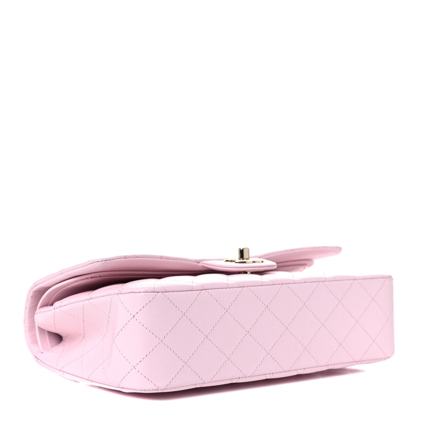 Caviar Quilted Medium Double Flap Light Pink