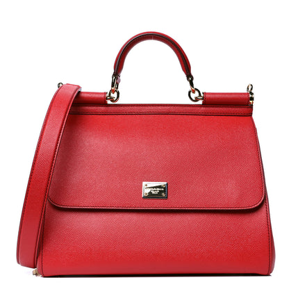 Dolce & Gabbana Dauphine Medium Miss Sicily Satchel Dark Red 1 of 4