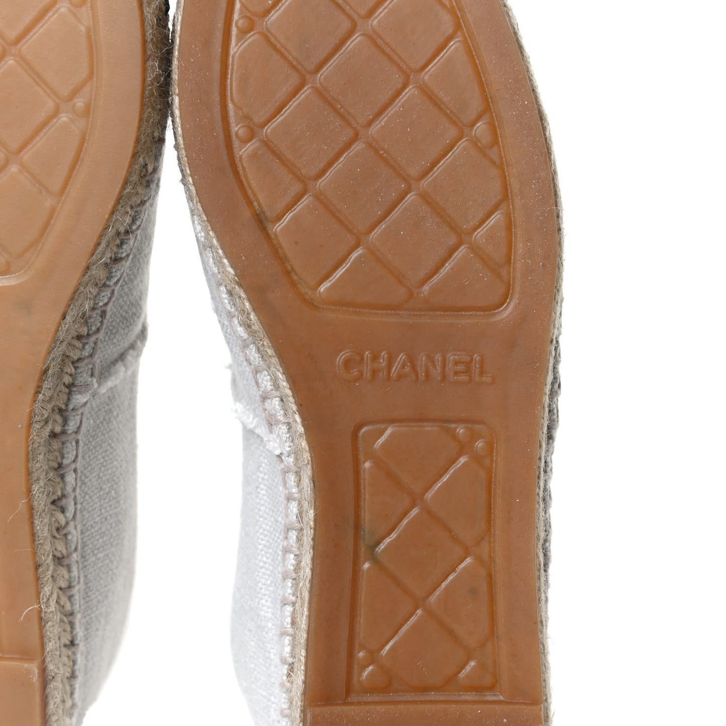 Linen CC Espadrilles 38 Beige Black