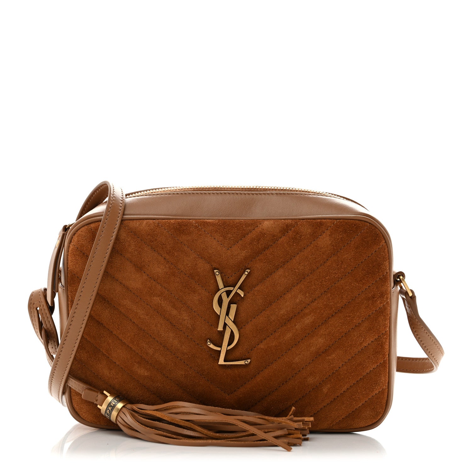Saint Laurent Suede Matelasse Monogram Lou Camera Bag Cinnamon 1 of 12