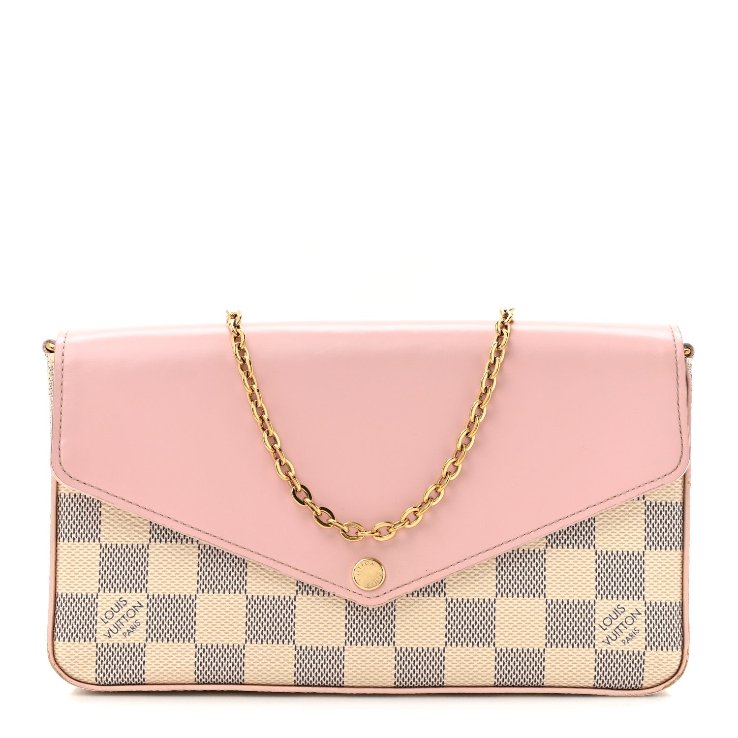 Louis Vuitton Damier Azur Calfskin Pochette Felicie Eau De Rose 1 of 20