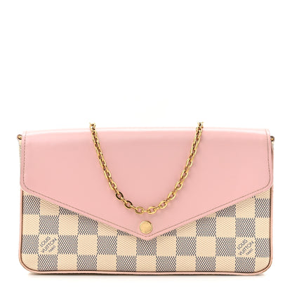 Louis Vuitton Damier Azur Calfskin Pochette Felicie Eau De Rose 1 of 20