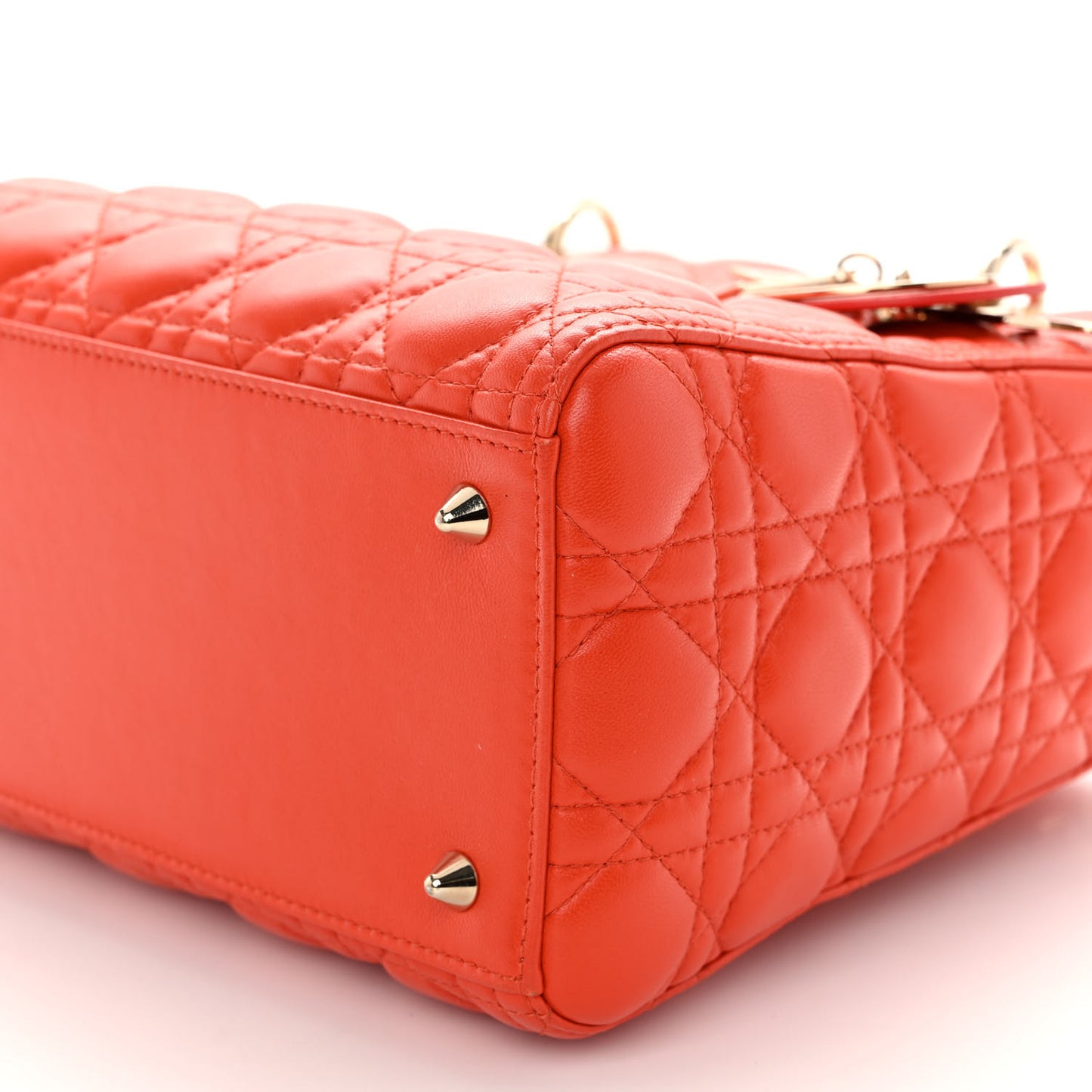 Lambskin Cannage Medium Lady Dior Orange