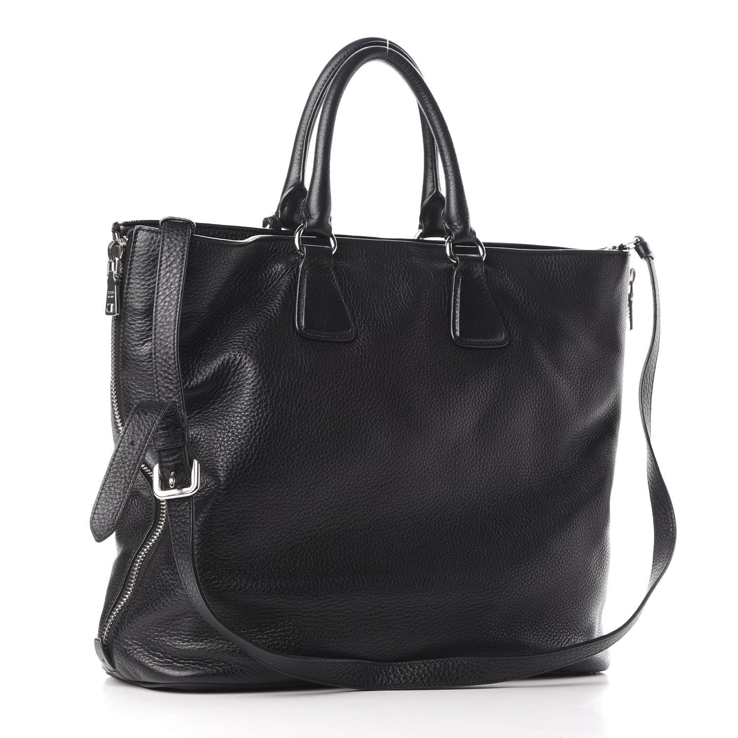 Prada Vitello Phenix Tote Black 4 of 19