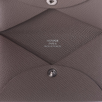 Hermes Epsom Calvi Card Case Gris Asphalt 4 of 5