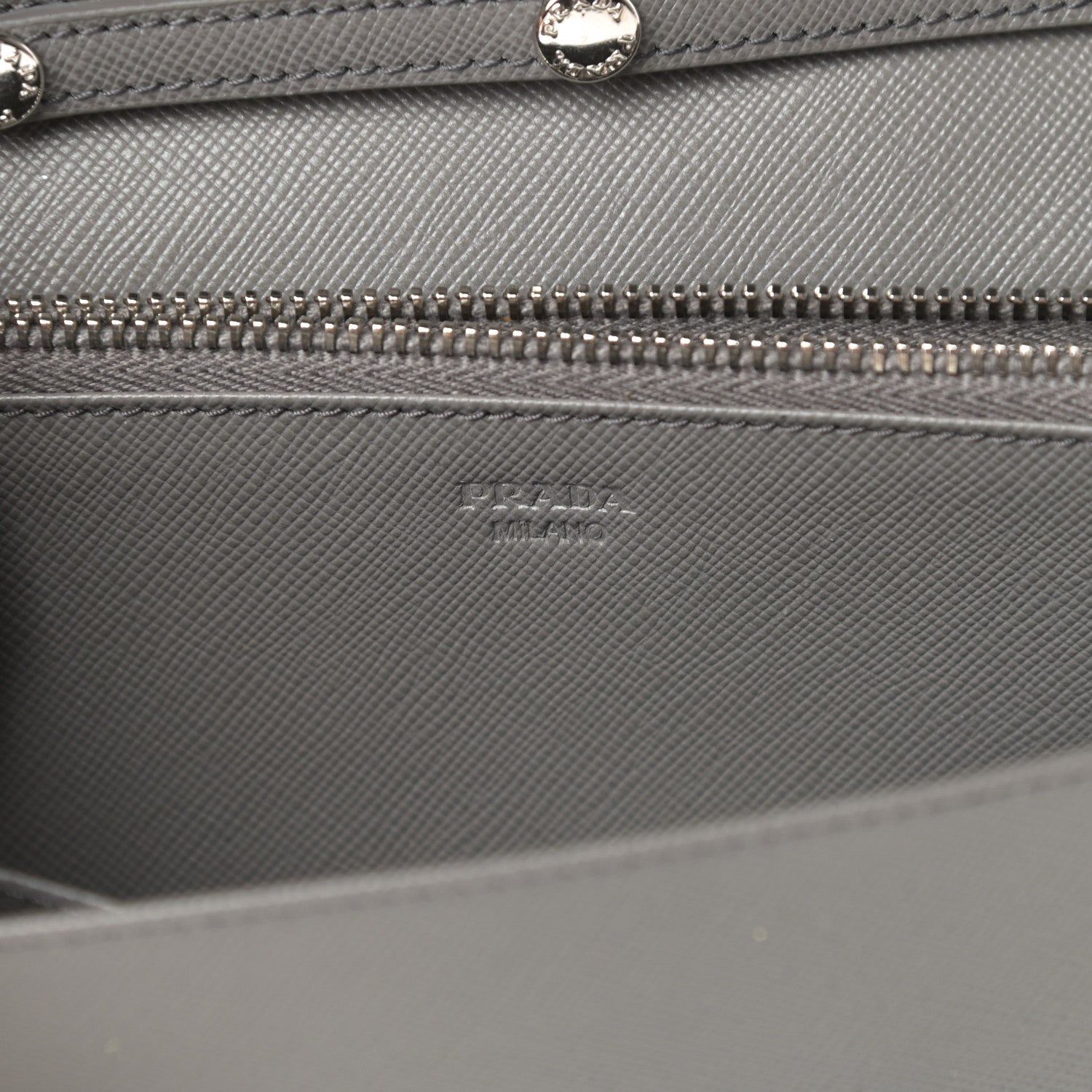 Prada Saffiano Metal Flap Wallet With Strap Marmo 9 of 13