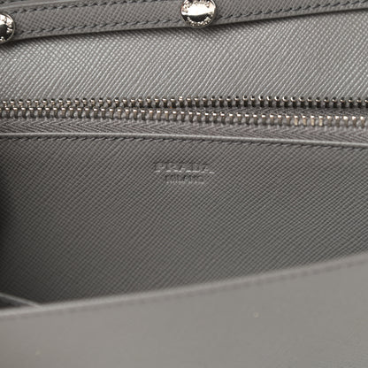 Prada Saffiano Metal Flap Wallet With Strap Marmo 9 of 13