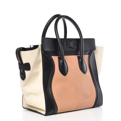 Celine Velluto Calfskin Mini Tri-Color Luggage Flesh 3 of 13