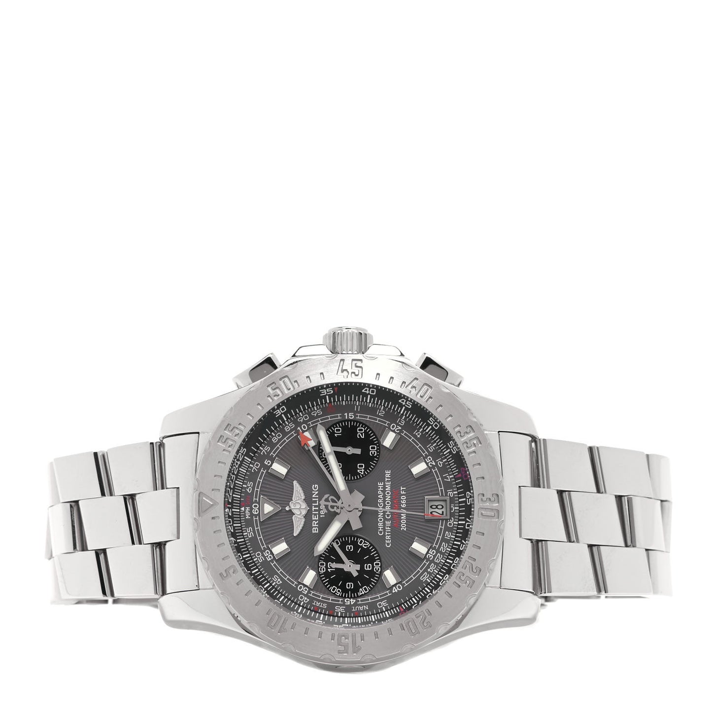 Stainless Steel 44mm Skyracer Chronograph Automatic Watch Grey A27362