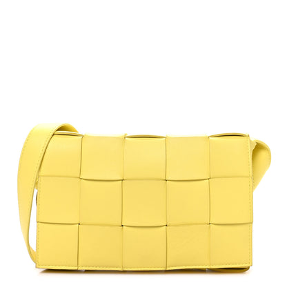 Bottega Veneta Lambskin Maxi Intrecciato Cassette Crossbody Bag Lemonade 1 of 9