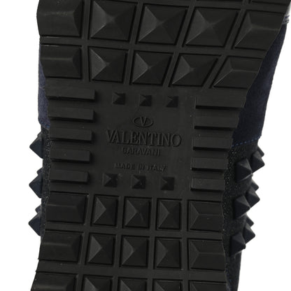 Valentino Garavani Denim Calfskin Suede Womens Rockstud Sneakers 37 Deep Denim 6 of 10