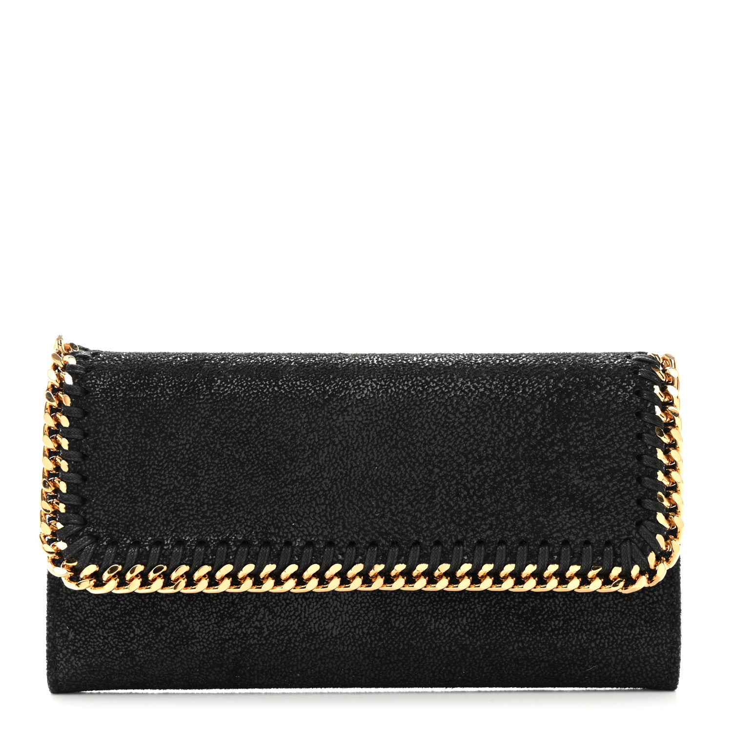 Stella McCartney Shaggy Deer Falabella Flap Wallet Black 1 of 6