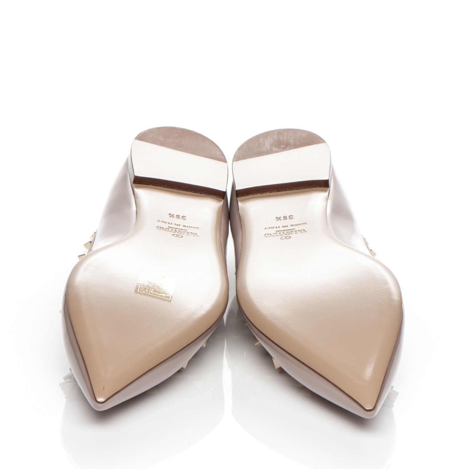 Valentino Garavani Patent Rockstud Ballerina Flats 39.5 Poudre 5 of 7