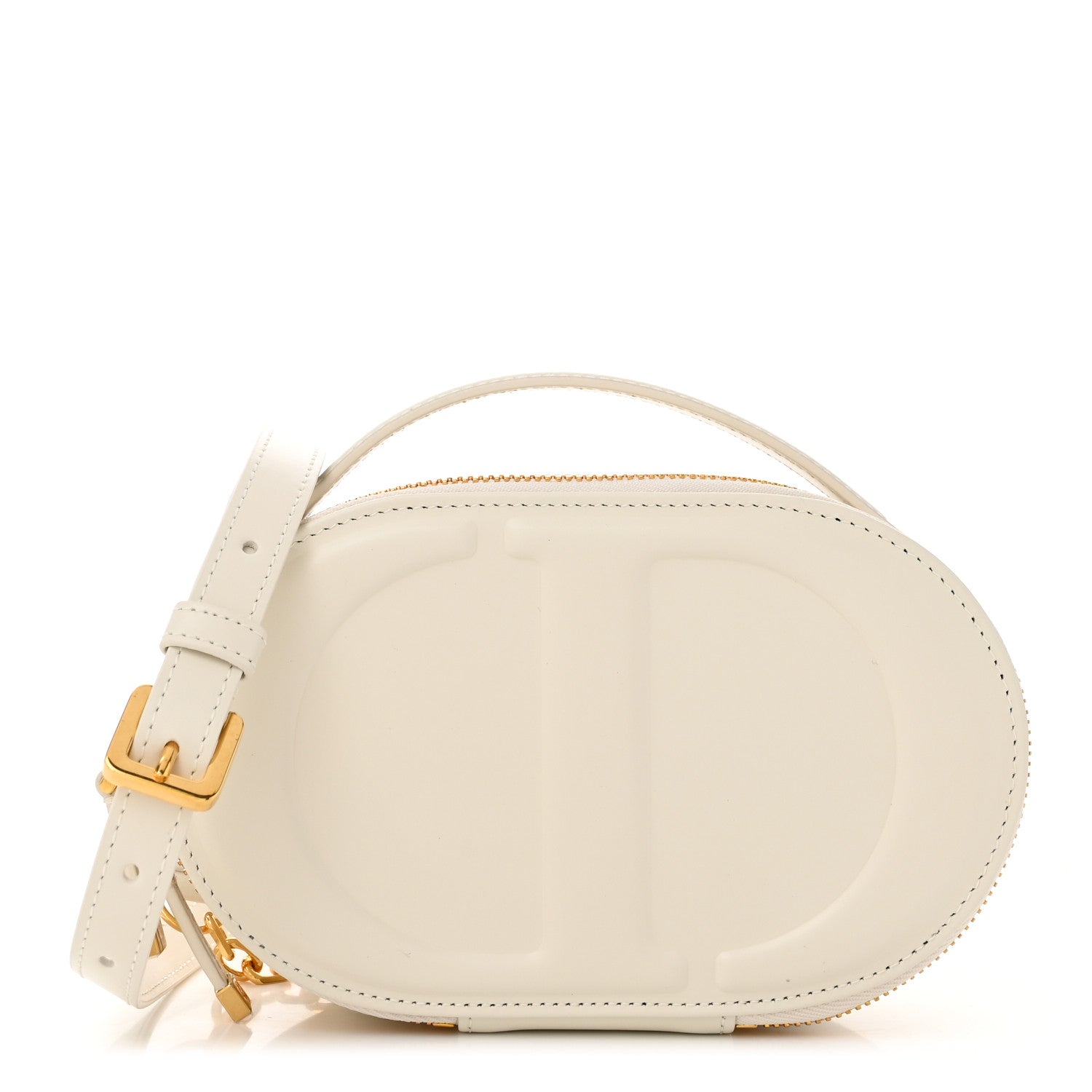 Christian Dior Calfskin CD Signature Oval Crossbody Camera Bag Latte 1 of 11