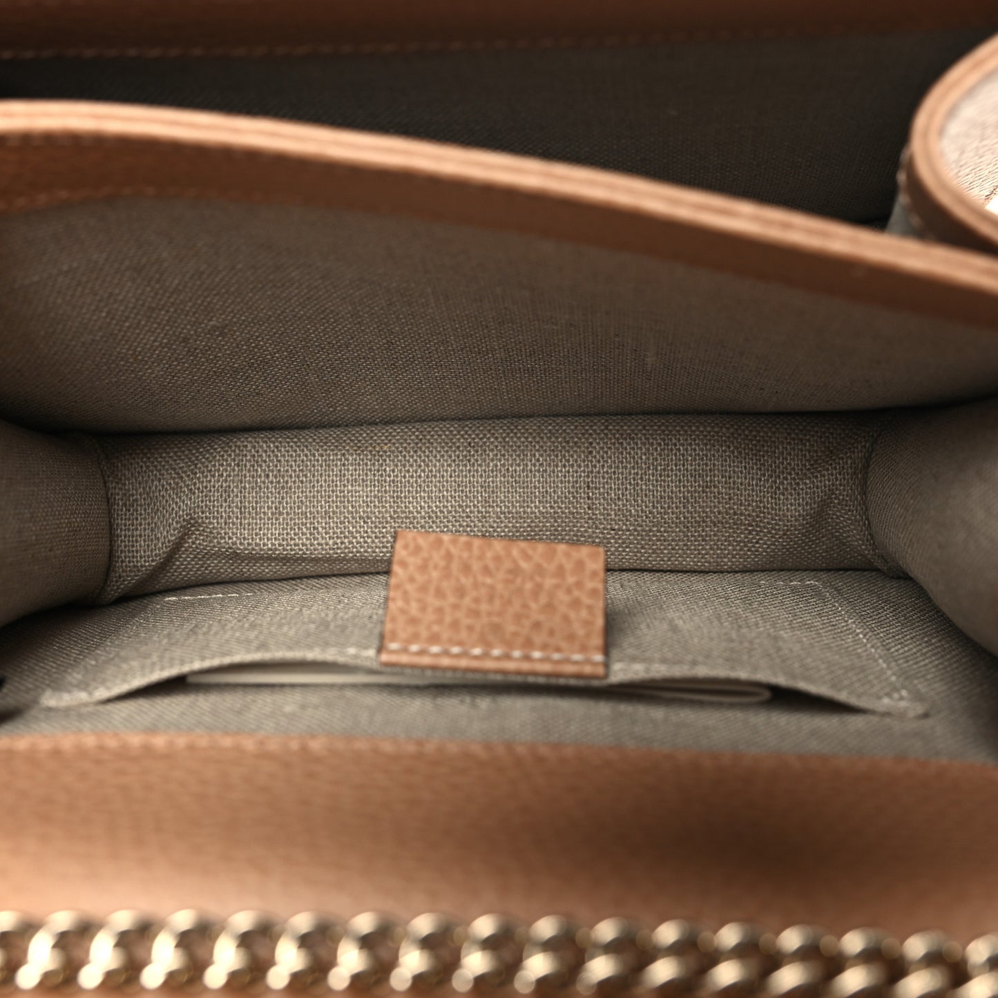 Dollar Calfskin Small Interlocking G Shoulder Bag Camelia