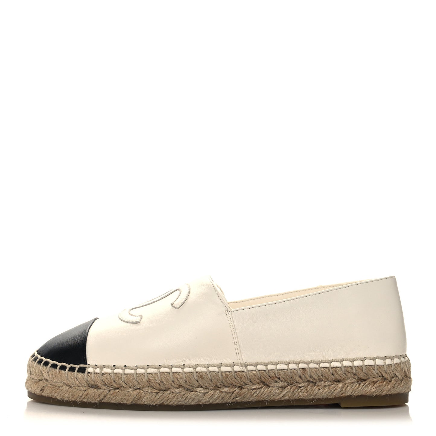 Lambskin CC Espadrilles 39 White Black