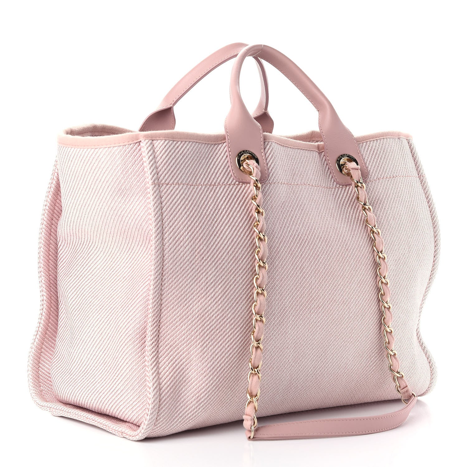 Chanel Mixed Fibers Calfskin Medium Deauville Tote Rose Pink 3 of 9