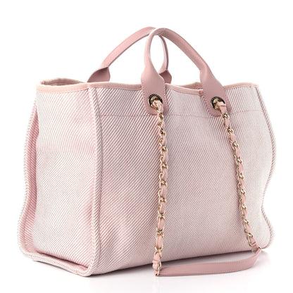 Chanel Mixed Fibers Calfskin Medium Deauville Tote Rose Pink 3 of 9