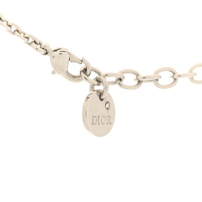 Christian Dior Crystal CD Pendant Necklace Silver 4 of 5