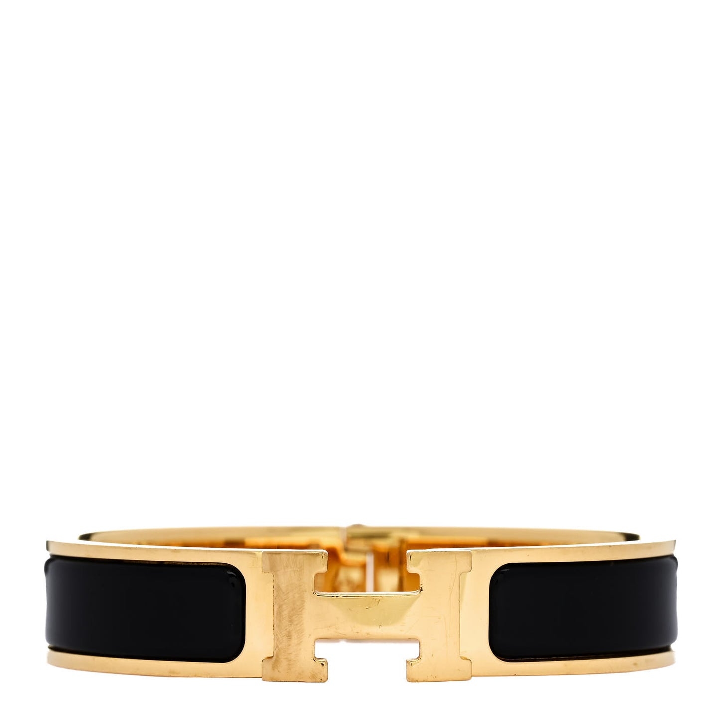 Enamel Narrow Clic Clac H Bracelet PM Black