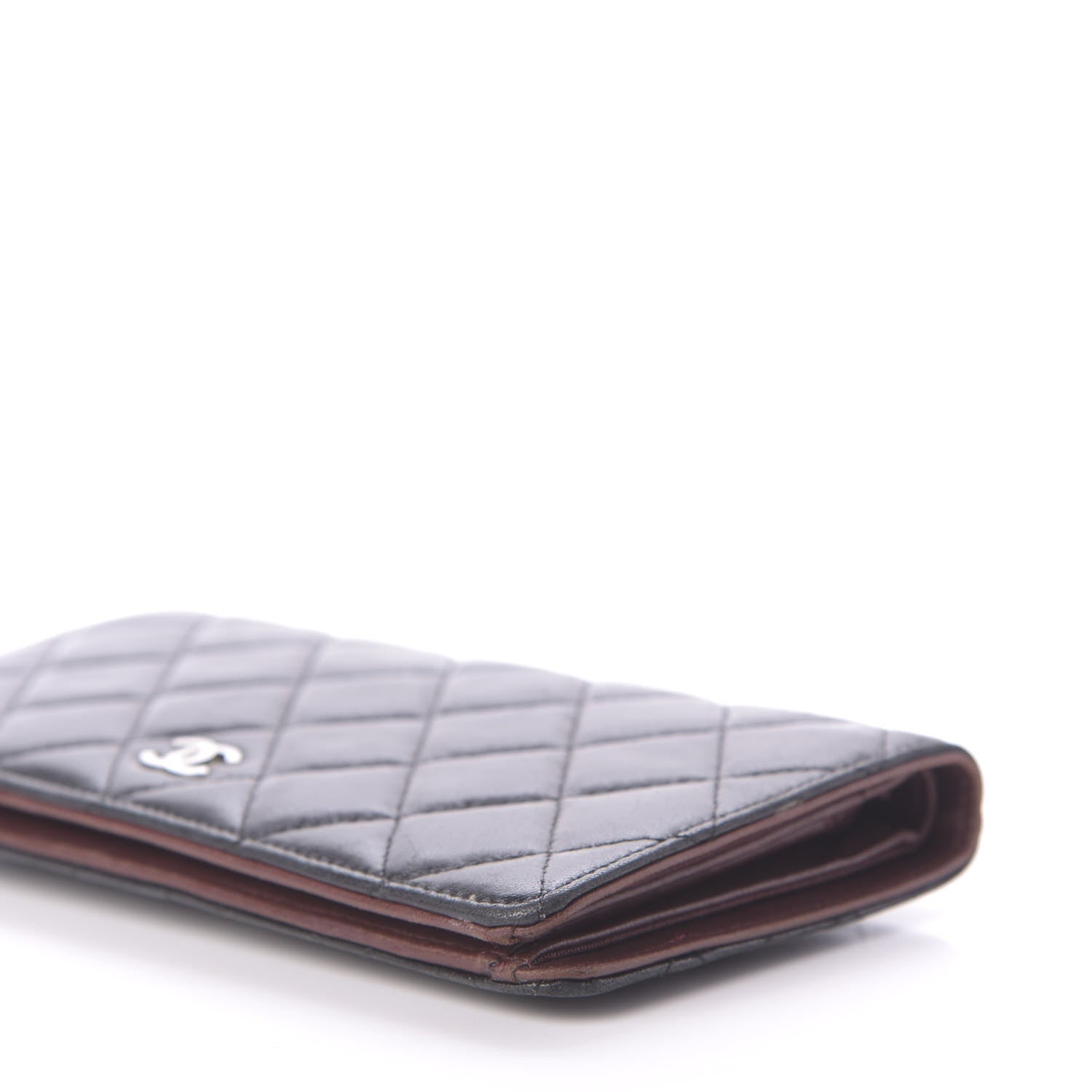 Chanel Lambskin Quilted Yen Wallet Black 8 of 13